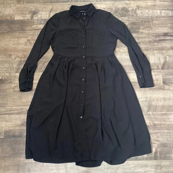 Who What Wear Black Button Up Shirt Dress XS - Picture 1 of 5
